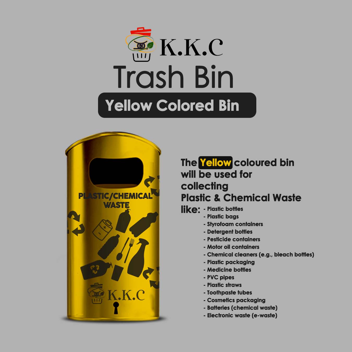 K.K.C. Trash Can Yellow